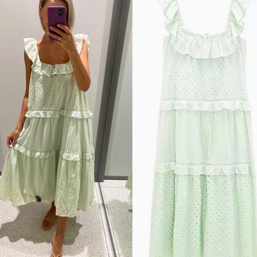 BNWT! Zara Openwork Embroidered Dress